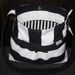 Personalized hobo bag, black and white canvas, large purse, laptop, diaper, messenger bag, Marimekko style, bridesmaid gift