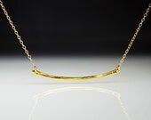 Hammered Bar Pendant Necklace - Gold Vermeil