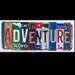 Funky ADVENTURE Word Block - Custom Words Available - Recycled Vintage License Plate Sign Art - Salvaged Wood - Upcycled Artwork