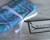 Purple and Blue Fabric Travel Jewelry Clutch