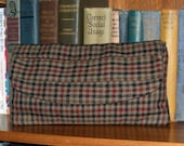 Brown Woven Plaid Clutch