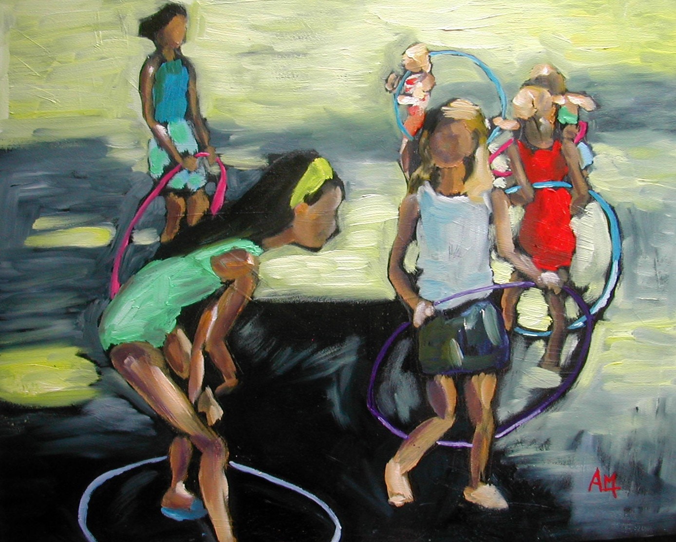 hula hoop girls 8 x 10 open edition print by moulton