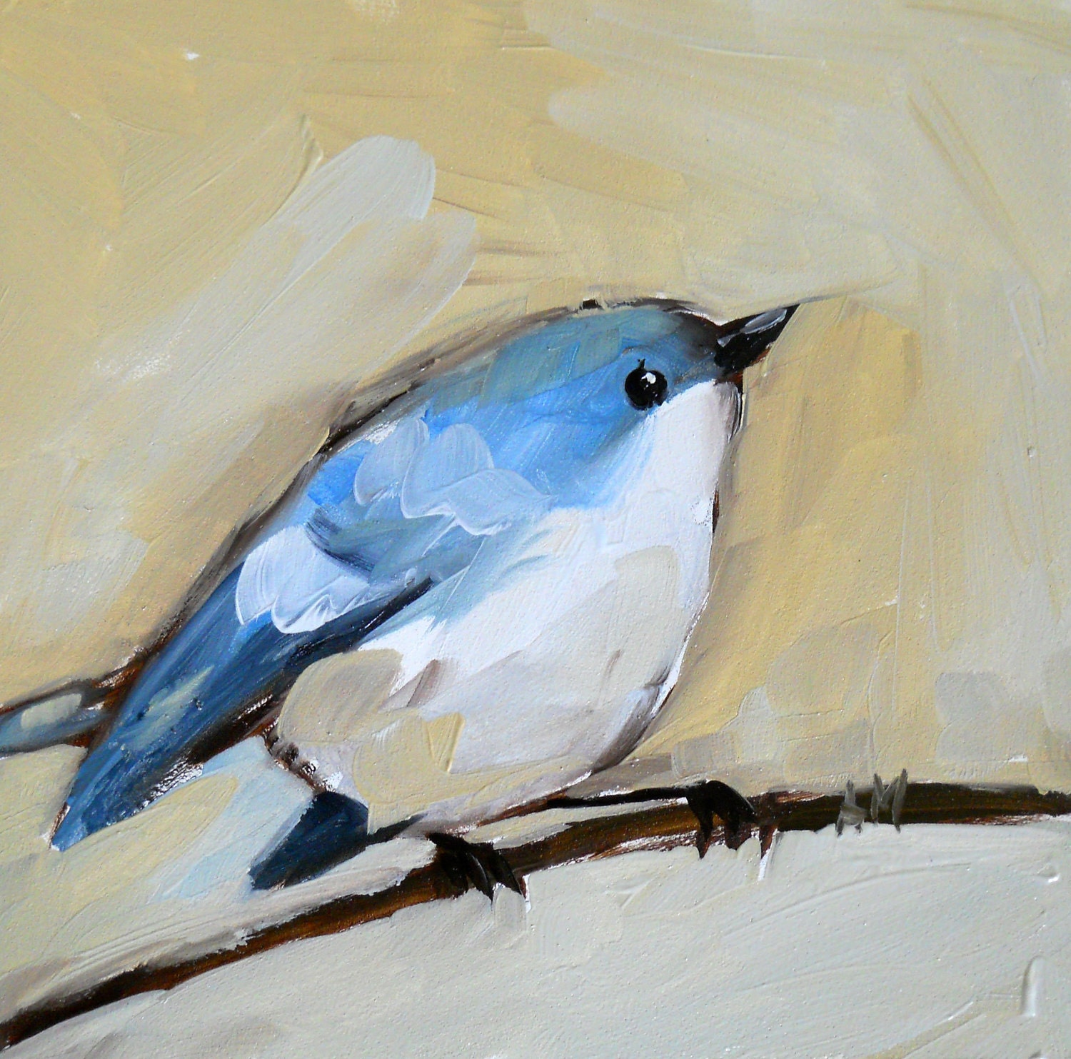 cerulean warbler open edition print 4 x 4 inches of original painting by moulton