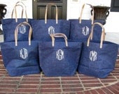 Monogrammed Jute Tote
