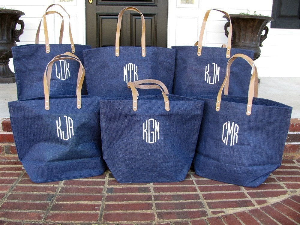 Monogrammed Jute Tote