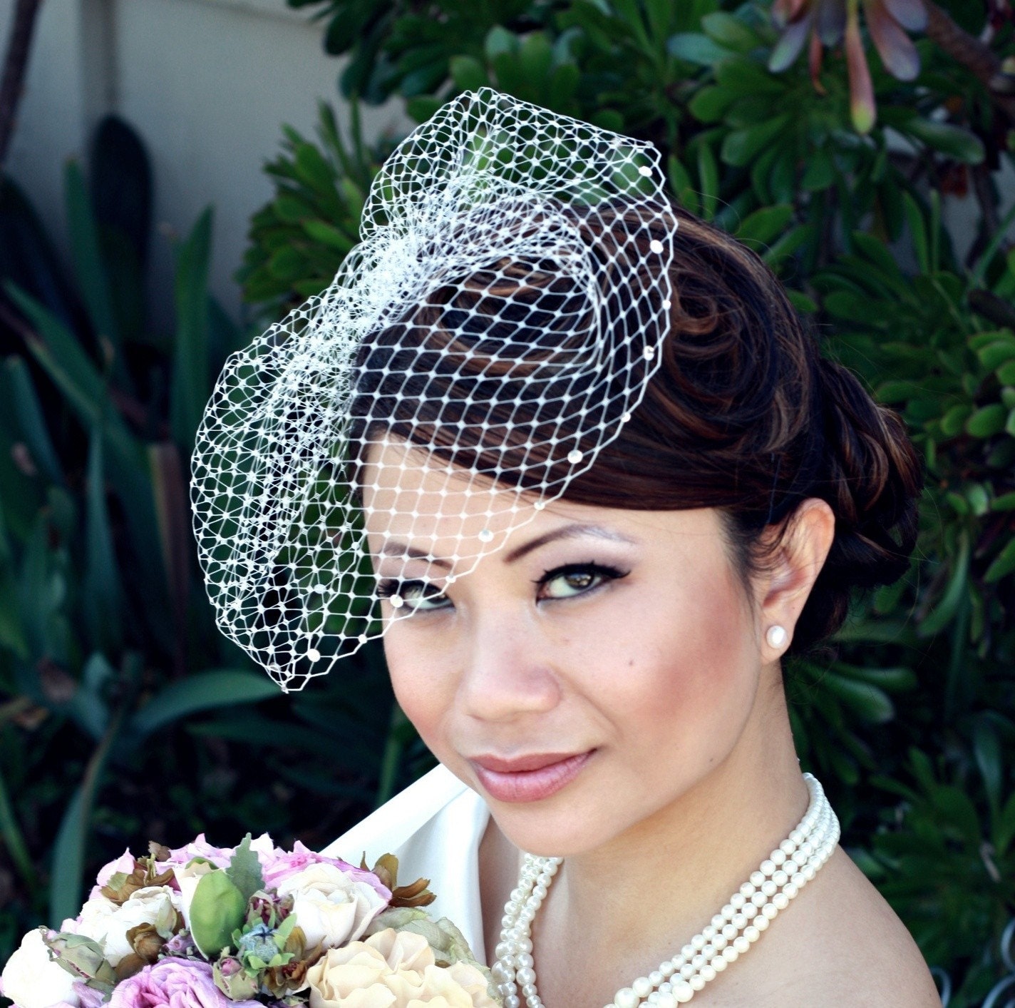Birdcage Veil  with Crystal Edge (9 inch)