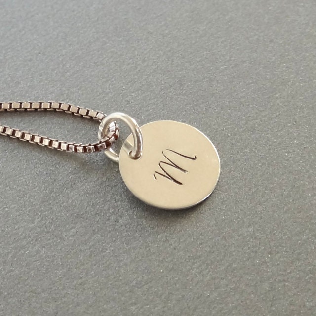 Hand Stamped Initial Charm Sterling Silver, charm only