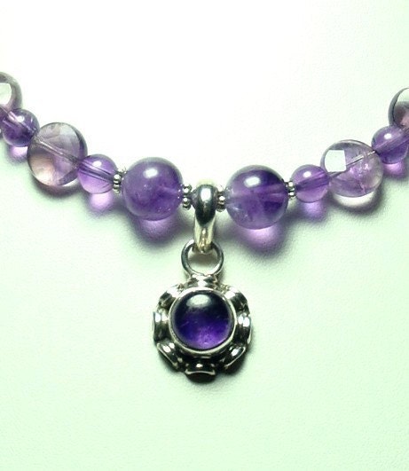 RIch Royal Purple Amethyst Necklace with Sterling