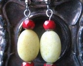 Pale Yellow Earrings, Simple Drops, Handmade Earrings - Oriental Cornsilk