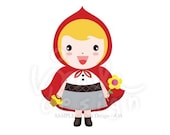 Cute Miss Red Riding Hood - Clip Art A34