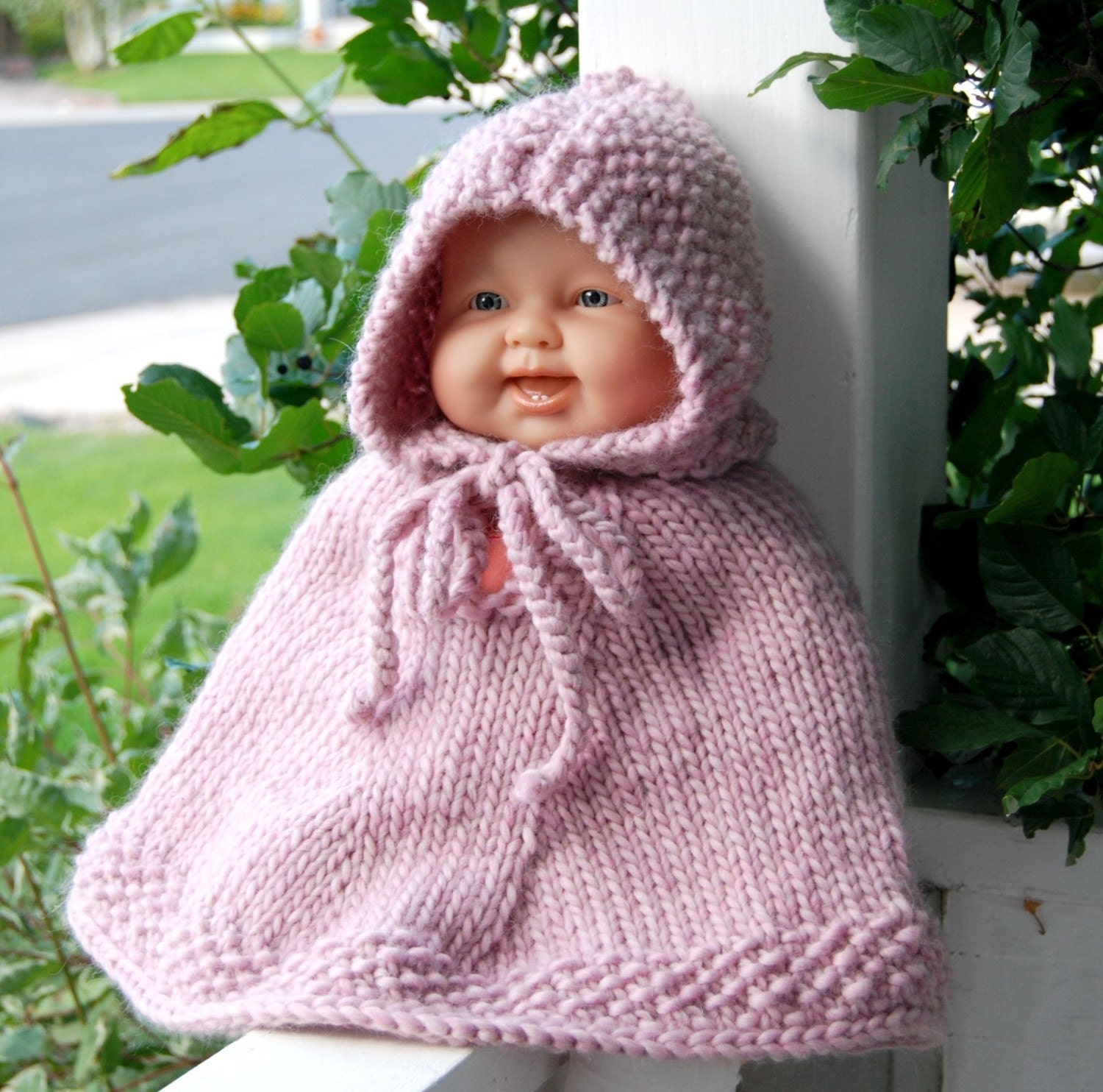 Knit Cape Poncho Children clothing Fall Baby Poncho with hood 6 to 9 months made of wool. Baby Shower Gift Handmade Coat Jacket