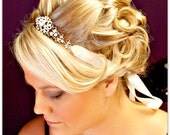 Bridal Ribbon Rhinestone Headband,wedding hair accessories,bridal headband rhinestone,wedding headband crystal,bridal headpieces,wedding
