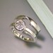 White Topaz Wedding Band Set, Sterling Silver