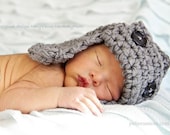 AVIATOR Hat Newborn Baby Photography prop in GRAY or any color - Photo Shoot Hat all babies