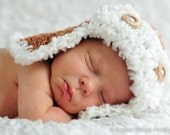 AVIATOR Hat Newborn Photo prop in Nutty - Photography Shoot Baby - 2tones - all babies HAT