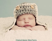 Aviator Hat Photo prop in gray creamy - Photography newborn Baby Session - all babies HAT