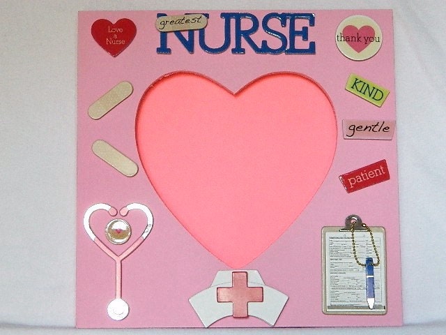 nurse picture photo frame gift medical pink heart