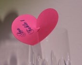 24 Fun 3-D Heart Escort / Place Cards