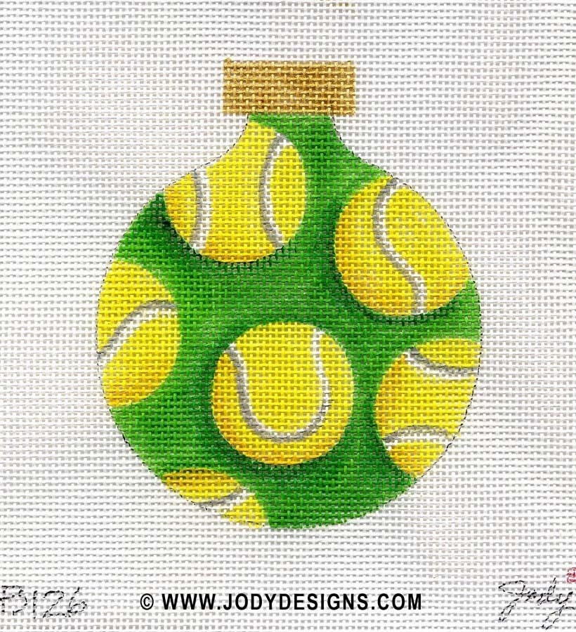 Tennis Balls Needlepoint Ornament   - Jody Designs     B126