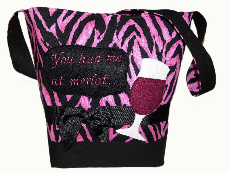 Wine Tote for the Wine Connoisseur - Pink Zebra