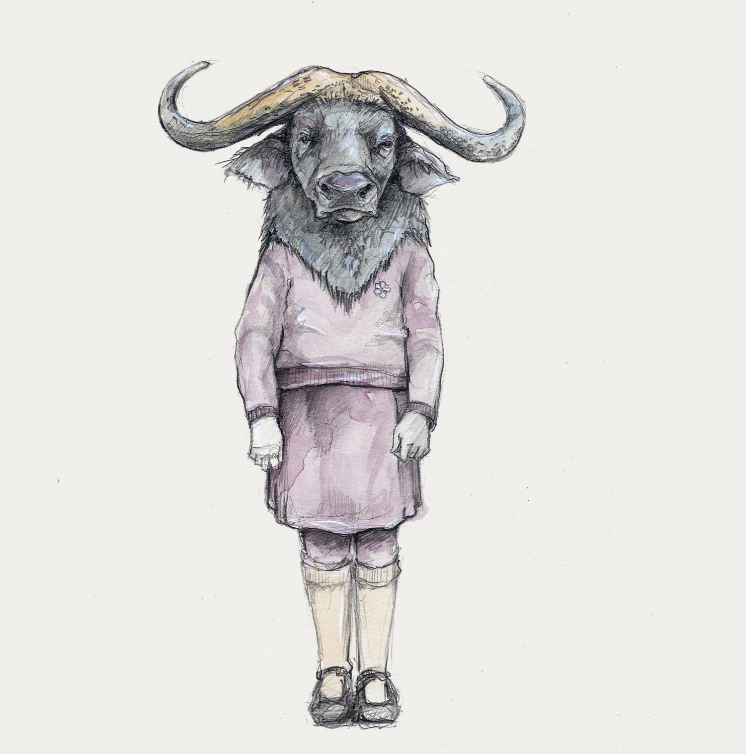 little water buffalo (abundant reverence)- print
