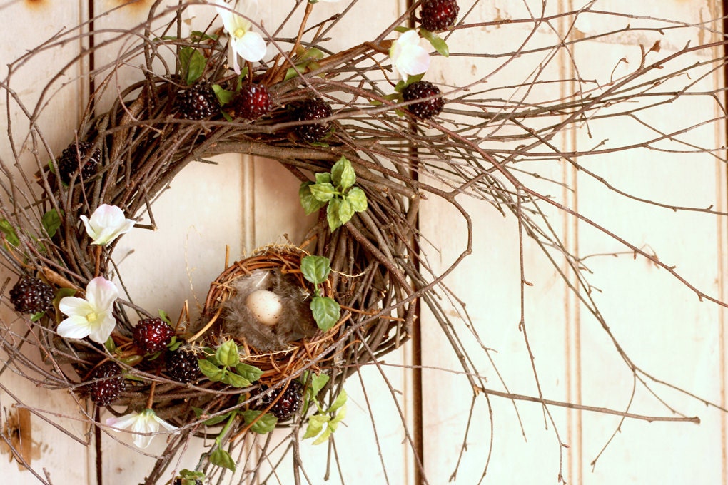 Berry Wreath - Wreaths - Blackberry - Brambly Hedge Wreath - Twig Wreath - Rustic