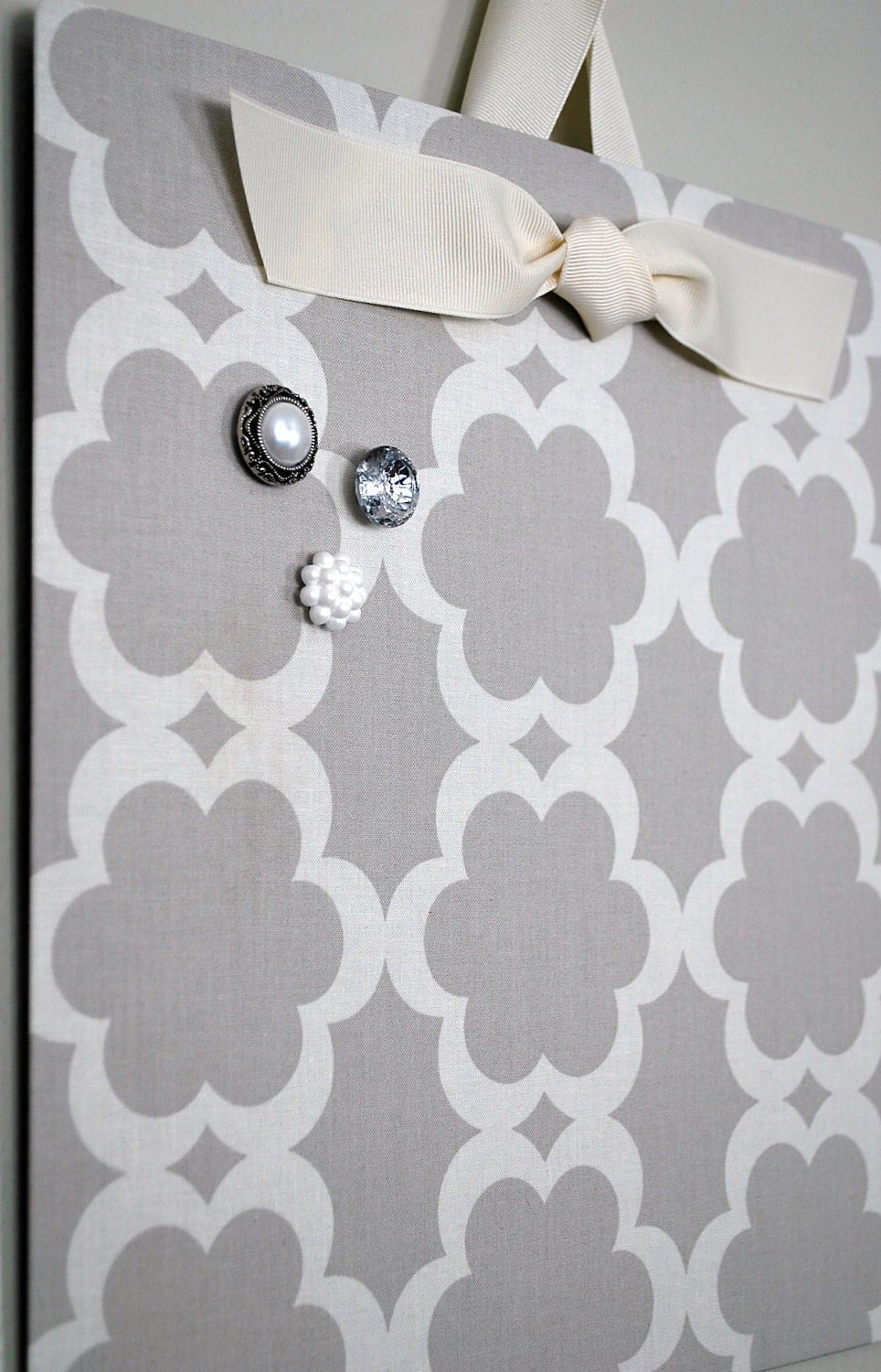 Fabric Magnet Board (12" x 12") Tarika in Neutral