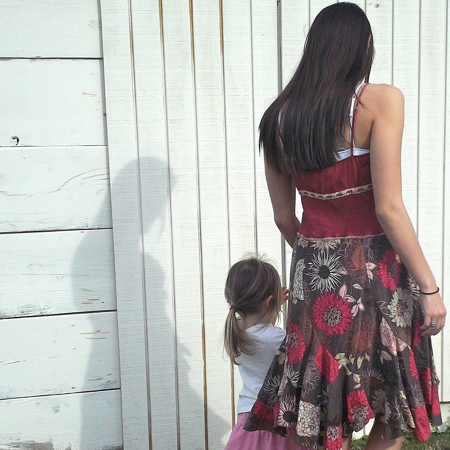 Small - Medium - Funky Babydoll Burgundy Wine Silk Tank Dress / Eco Dress / Tattered Artsy Dress / Upcycled Clothing