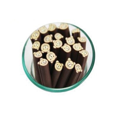 Brown Bear Polymer Clay Cane Supplies set of 2 canes - claydecor
