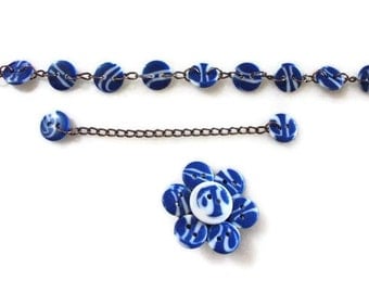 Button Brooch and Bracelet