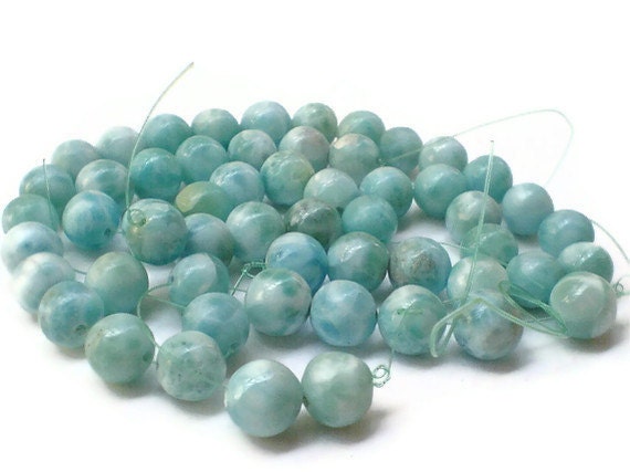 Larimar beads 8-9 mm larimar round beads lot of 9