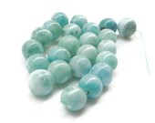 5 Larimar beads round 12 mm