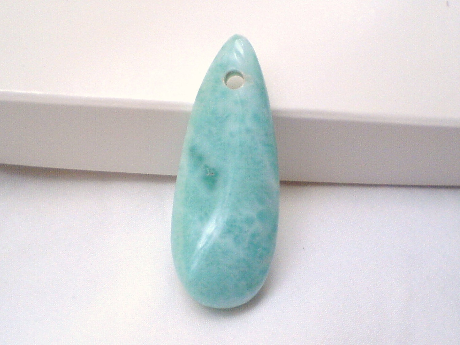 Larimar bead teardrop 20 x 50 mm focal bead