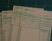 Vintage Time Cards for your altered art, mixed media, collage, scrapbooking projects - printed green on manilla cardstock