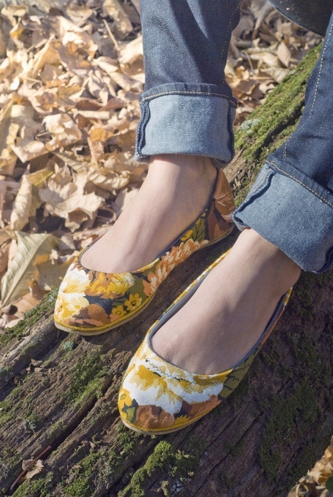 handmade vintage pattern flats