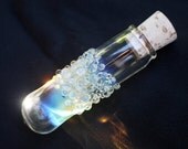 Glass Bottle - color changing clear dots - Lampwork Bottle - Boro - Handblown -  Borosilicate