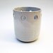 White Ceramic Vase, Planter, with Cutout Circles, Pottery