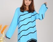 Sky blue stripe long sleeve shirt(more colour and size choice)-S6