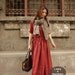 red fraction - Red linen long dress(more colour and size choice)-X7