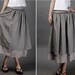 Floral design linen grey skirt(more colour and size choice)