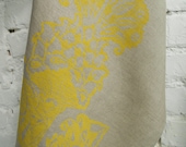Natural linen Tea towel hand block printed Madagascar Pineapple