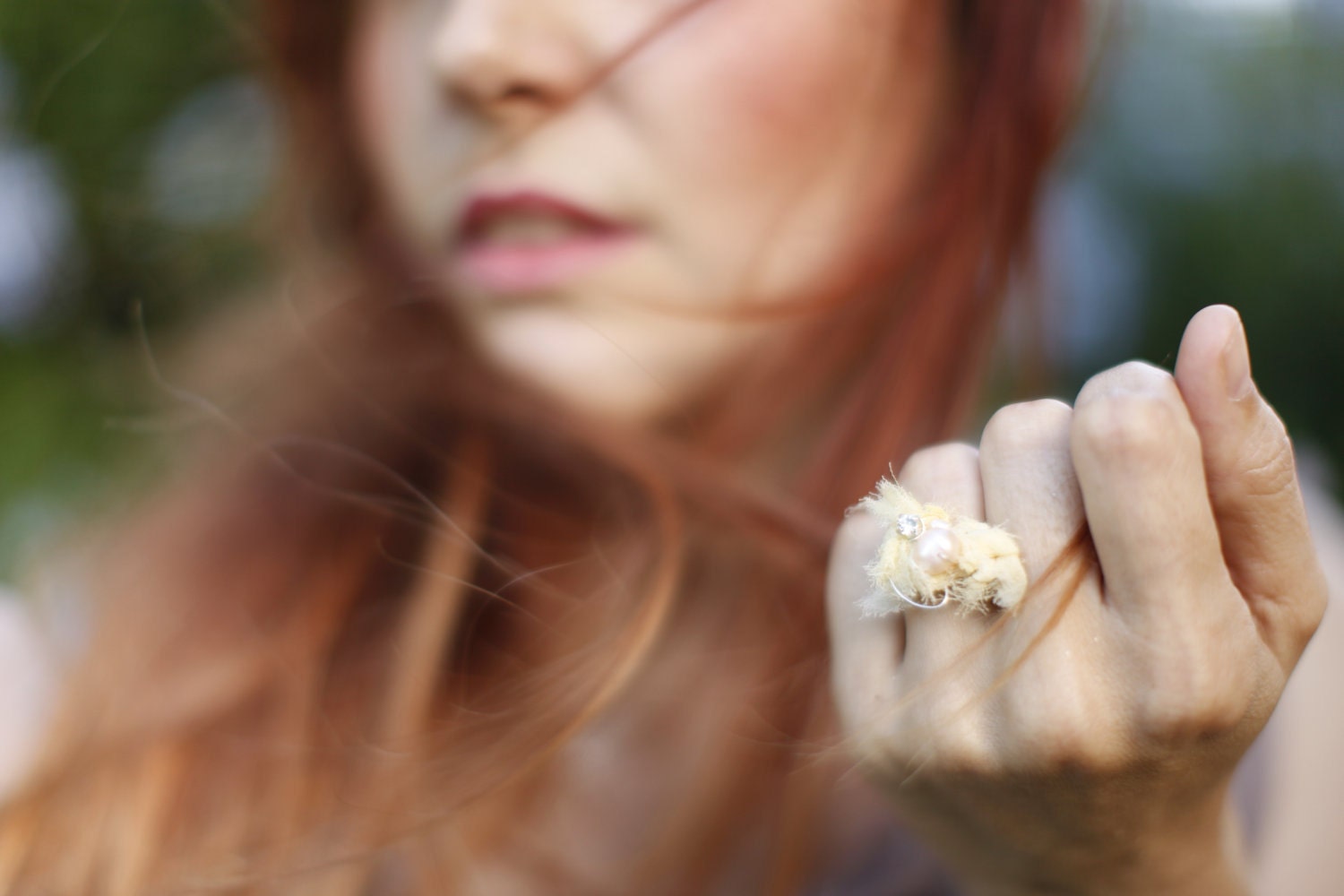 SALE- Ethereal Yellow Silk Textile Ring. Yellow silk ring . Fabric sculpture. Experimental Accessories