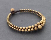 Lunar Beaded Brass Bracelet