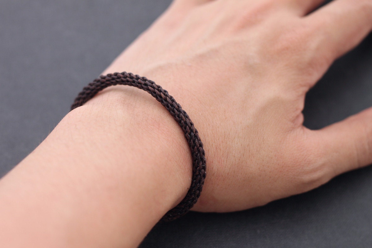Men Woven Brown Bracelet