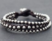 Silver Brown Rocker Bracelet