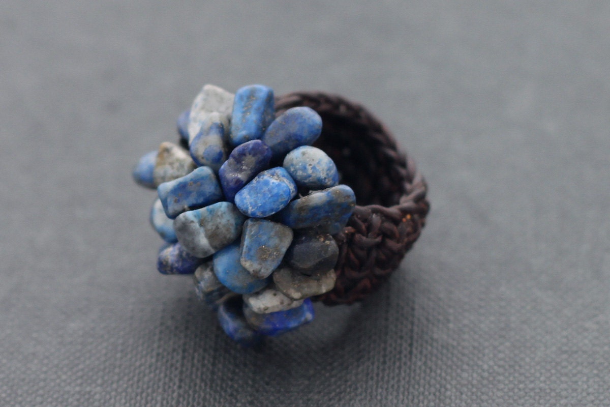 Lapis Lazuli Knitted Ring