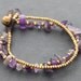 Amethyst Stone Brass Chain Bracelet