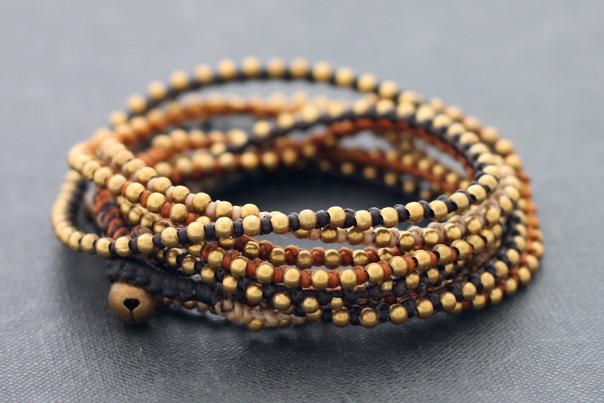 Earth Tone Stud Wrap Bracelet