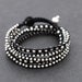 Black Boho Rock Warp Silver Bracelet Necklace