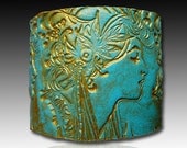 Goddess polymer clay cuff bracelet
